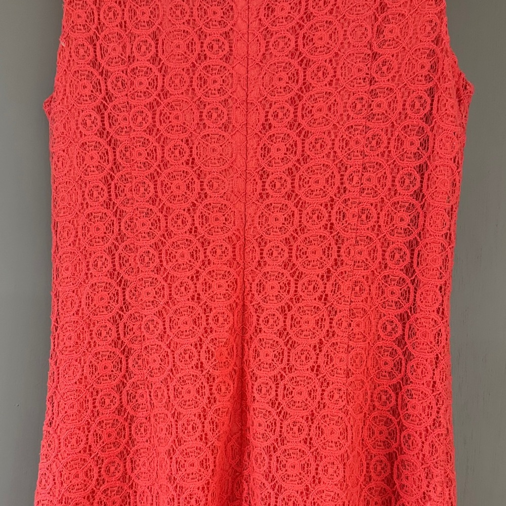 Vince Camuto Coral Lace Pleated Shift Dress Elegant Sleeveless Summer - Picture 8 of 9